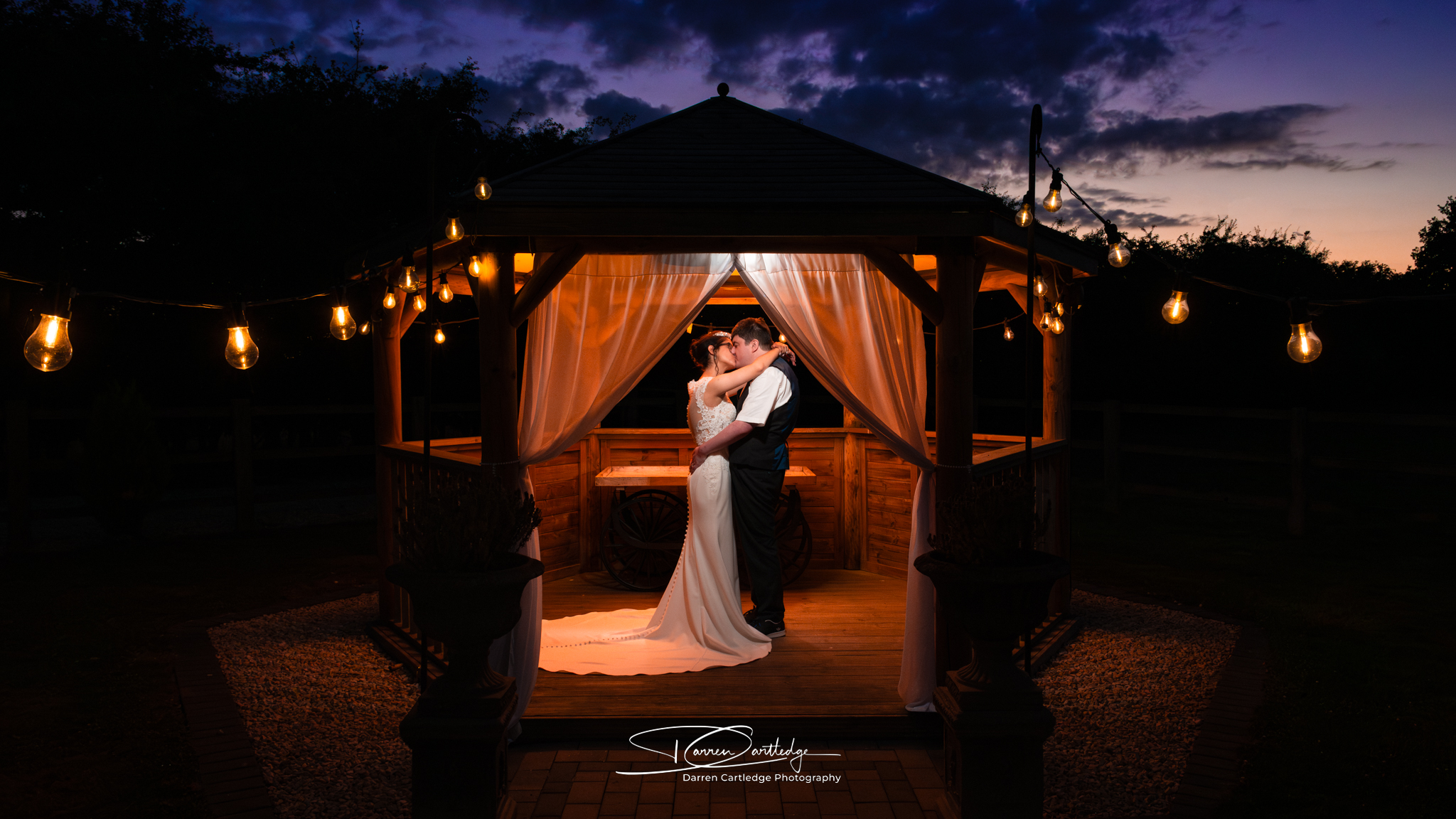 willerby barn gazebo couple kiss sunset east yorkshire